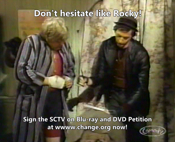 Guy Caballero needs your help. Click here and go to www.change.org and sign the Shout! Factory: Please release SCTV on Blu-ray and DVD Petition